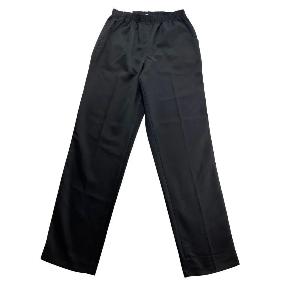 ALIA WOVEN 8R MICROFIBER PULL-ON BLACK PANTS NWT